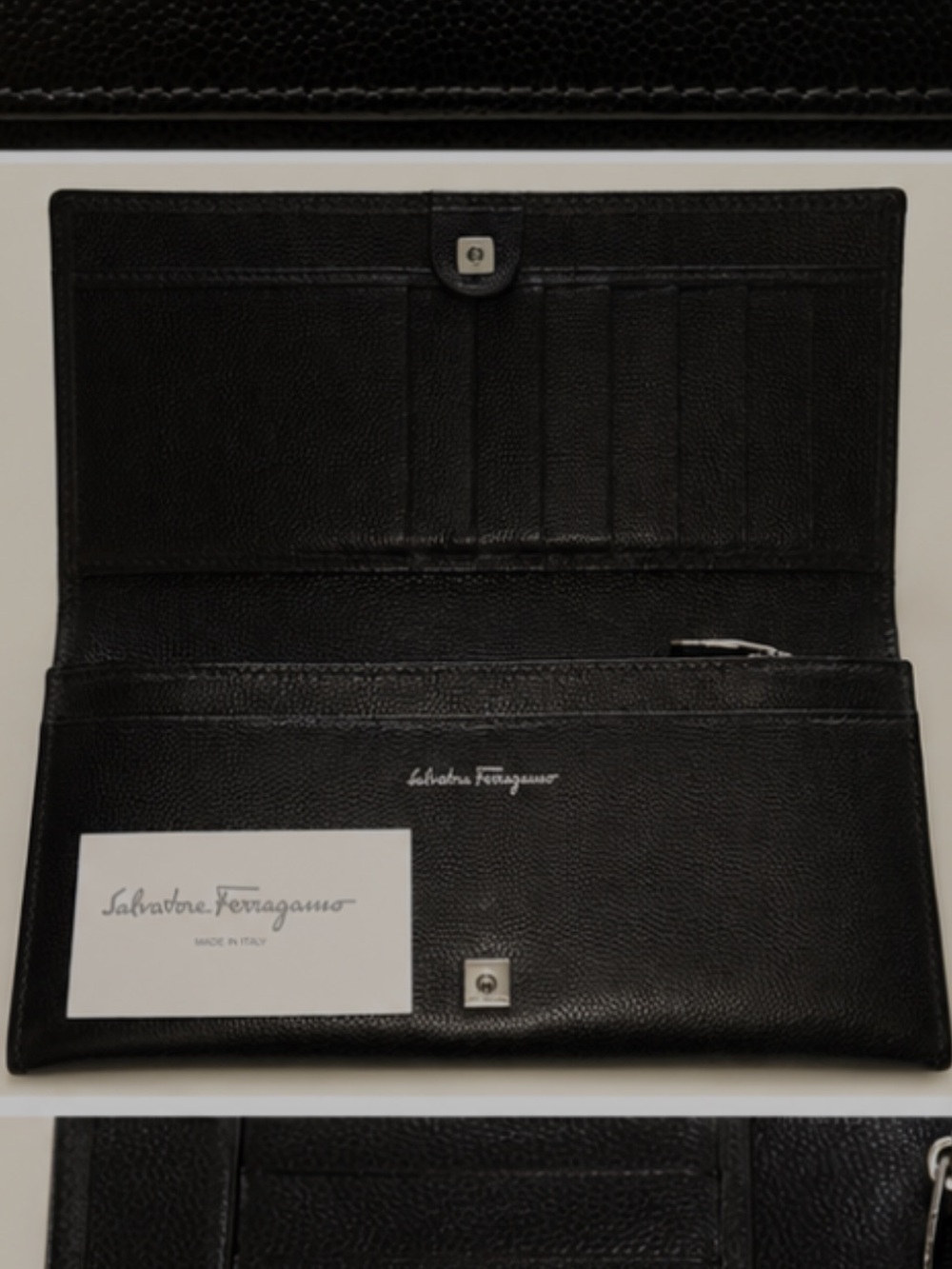 Salvatore Ferragamo Gancini Pebbled Continental Wallet EUC - Picture 2 of 8
